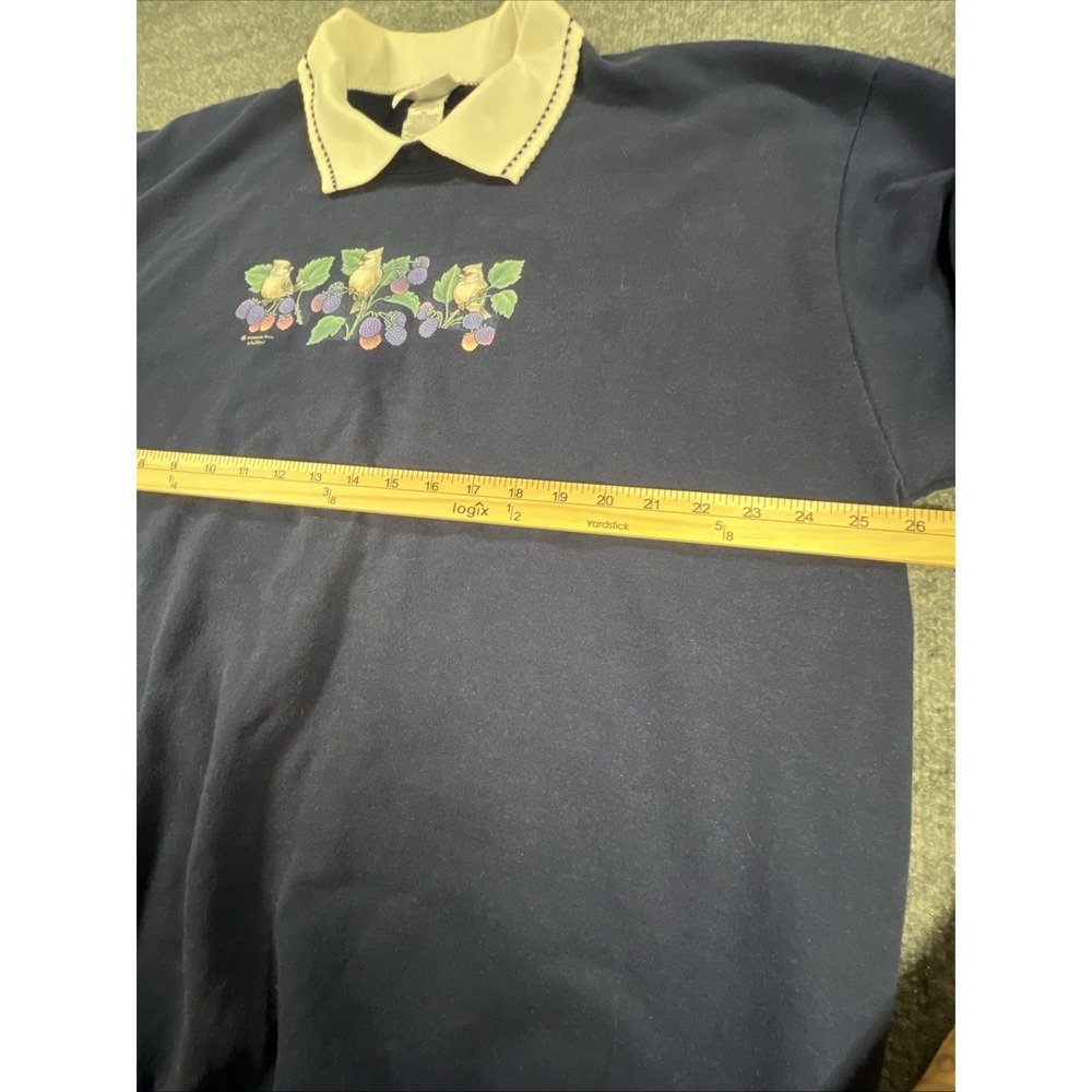 VTG 90s Morning Sun Collared Sweatshirt Womens 2XL Grandma Cottagecore Pullover - Picture 5 of 9